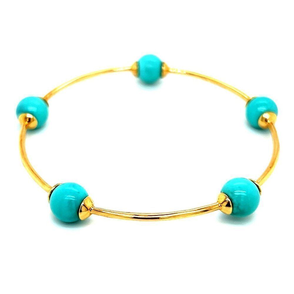 18k Yellow Gold Ippolita 5-Turquoise Bangle